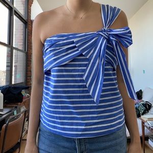 JCREW one shoulder striped top